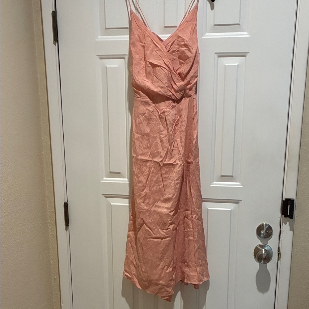 Frnch Paris nwot Peach Spaghetti Strap open back Dress